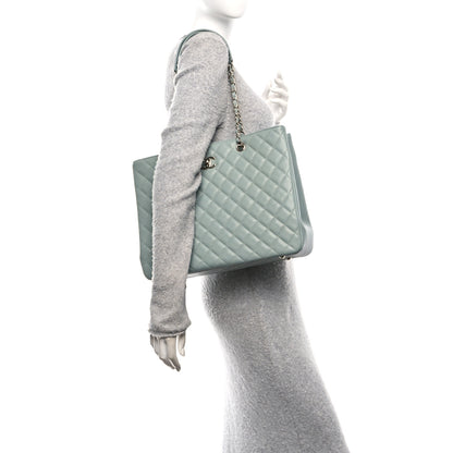 Chanel Caviar Quilted Large Classic Shopping Tote Light Green 2 of 11