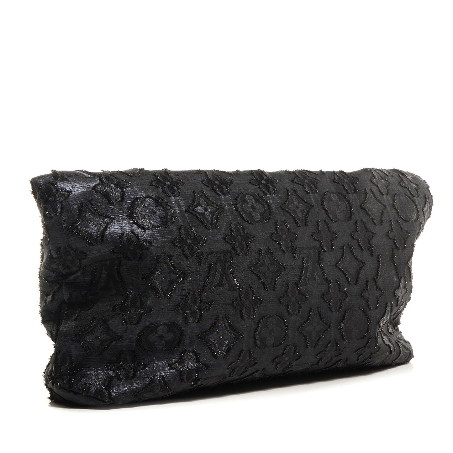 Lurex Quilted Monogram Altair Clutch Black