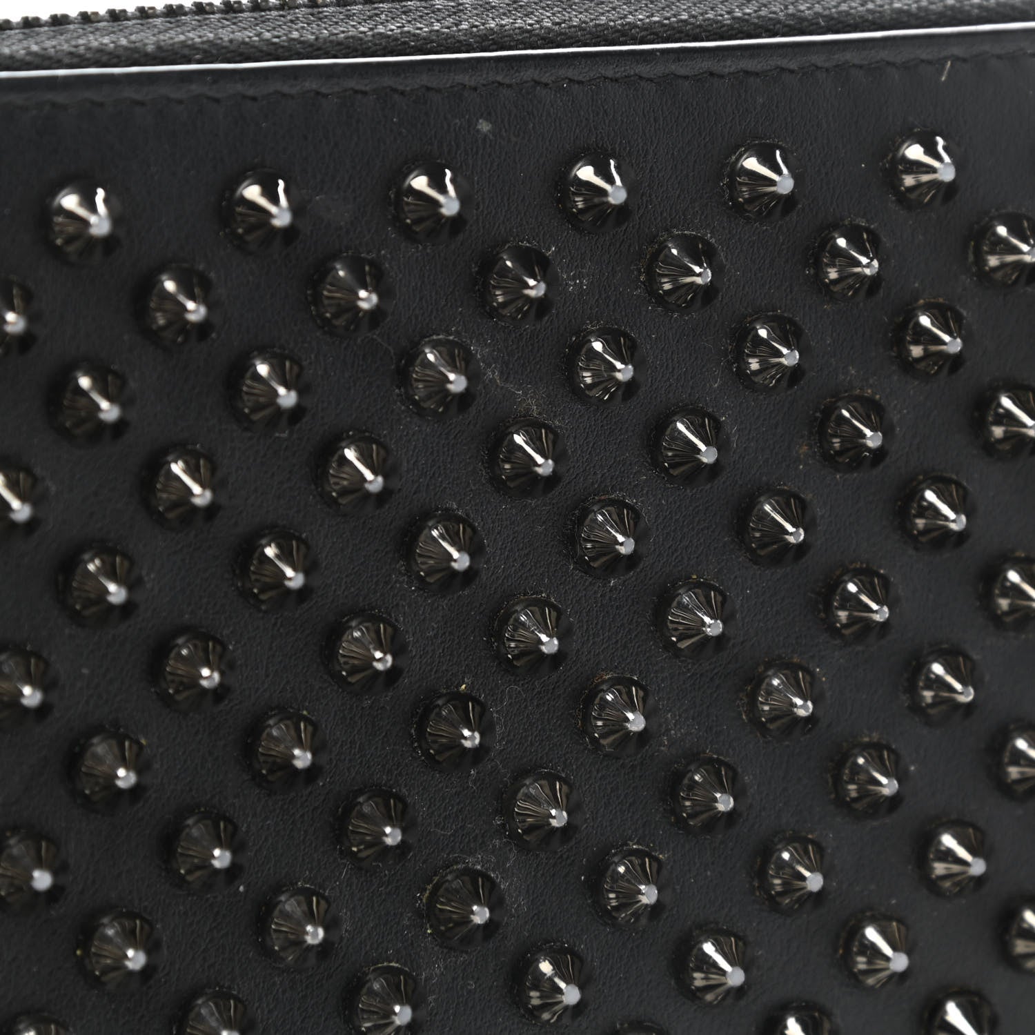 Christian Louboutin Calfskin Panettone Spiked Zip Around Wallet Black 8 of 8