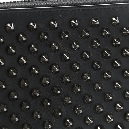 Christian Louboutin Calfskin Panettone Spiked Zip Around Wallet Black 8 of 8