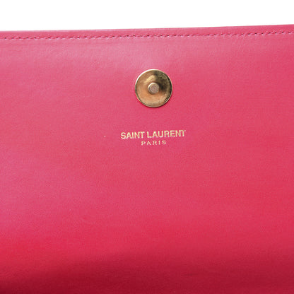 Saint Laurent Calfskin Classic Monogram Cassandre Clutch Lipstick Fuchsia 8 of 9