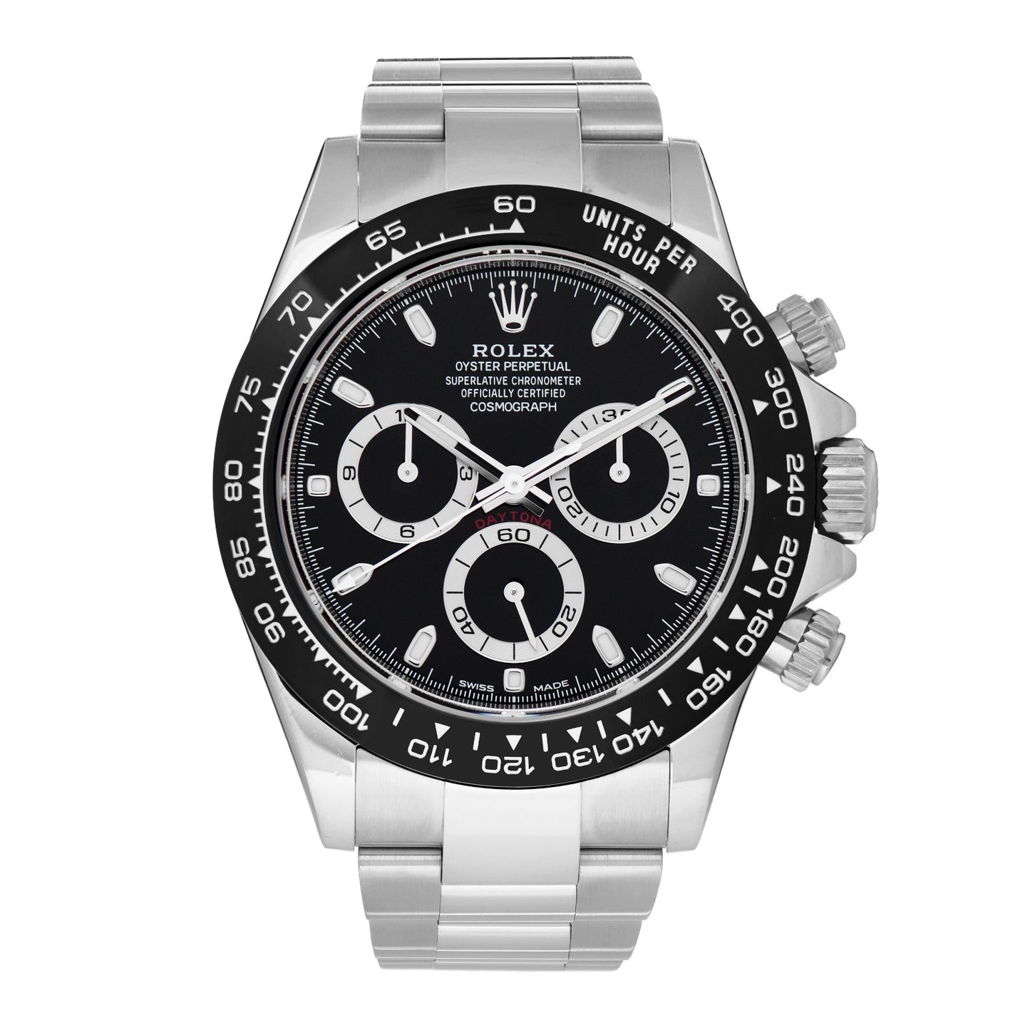 Stainless Steel 40mm Oyster Perpetual Cosmograph Daytona Watch Black 116500LN