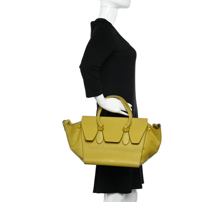 Celine Crisped Calfskin Mini Tie Knot Tote Chartreuse 2 of 16