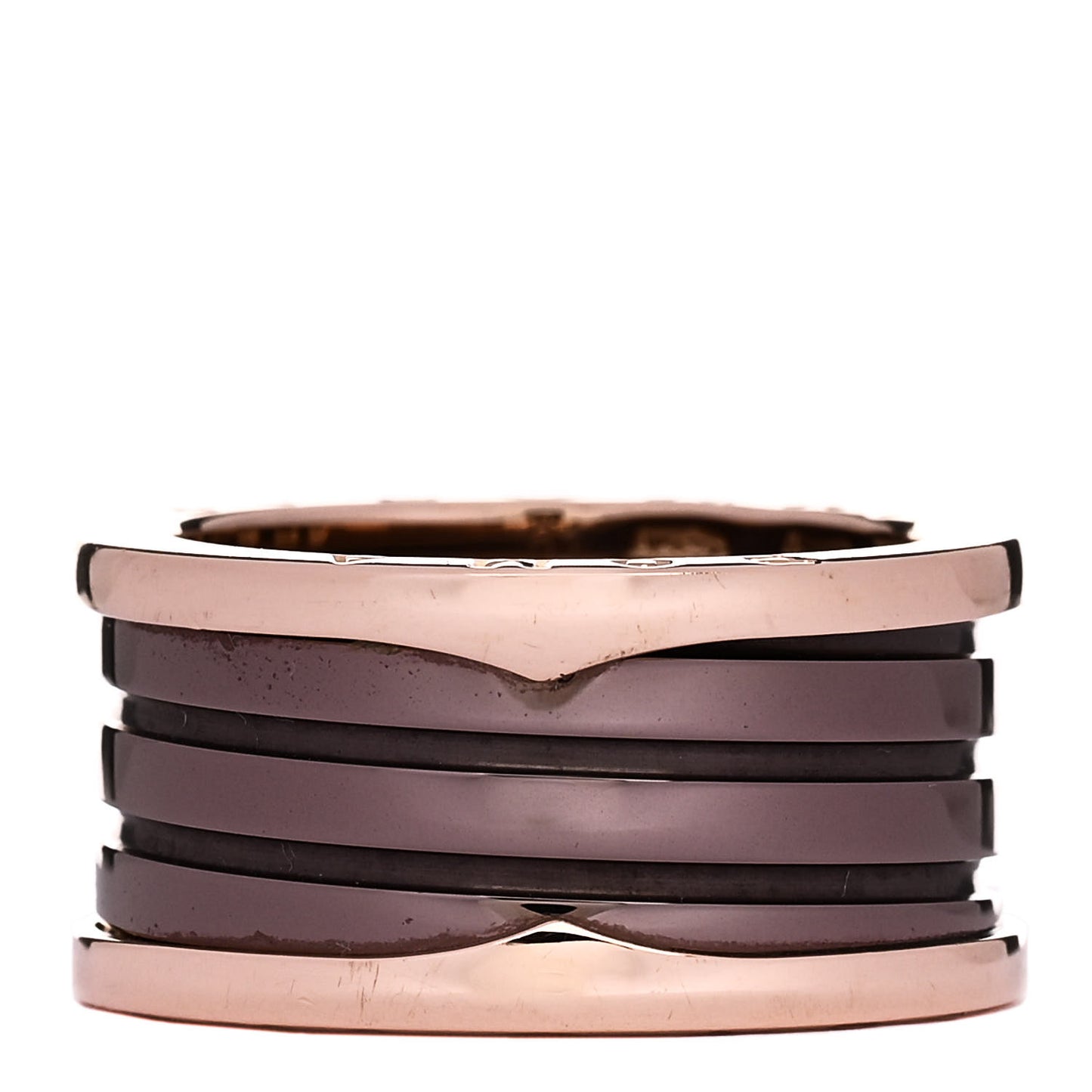 18K Rose Gold Bronze Cermet B.Zero1 Roma Four-Band Ring 61 9.5