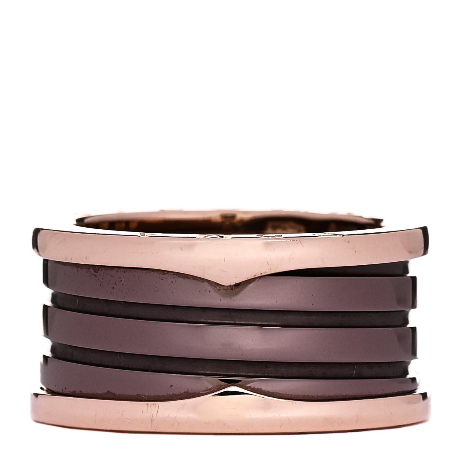 Bulgari 18K Rose Gold Bronze Cermet B.Zero1 Roma Four-Band Ring 61 9.5 3 of 6