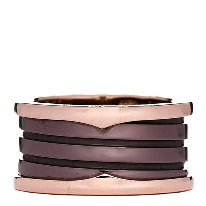 Bulgari 18K Rose Gold Bronze Cermet B.Zero1 Roma Four-Band Ring 61 9.5 3 of 6