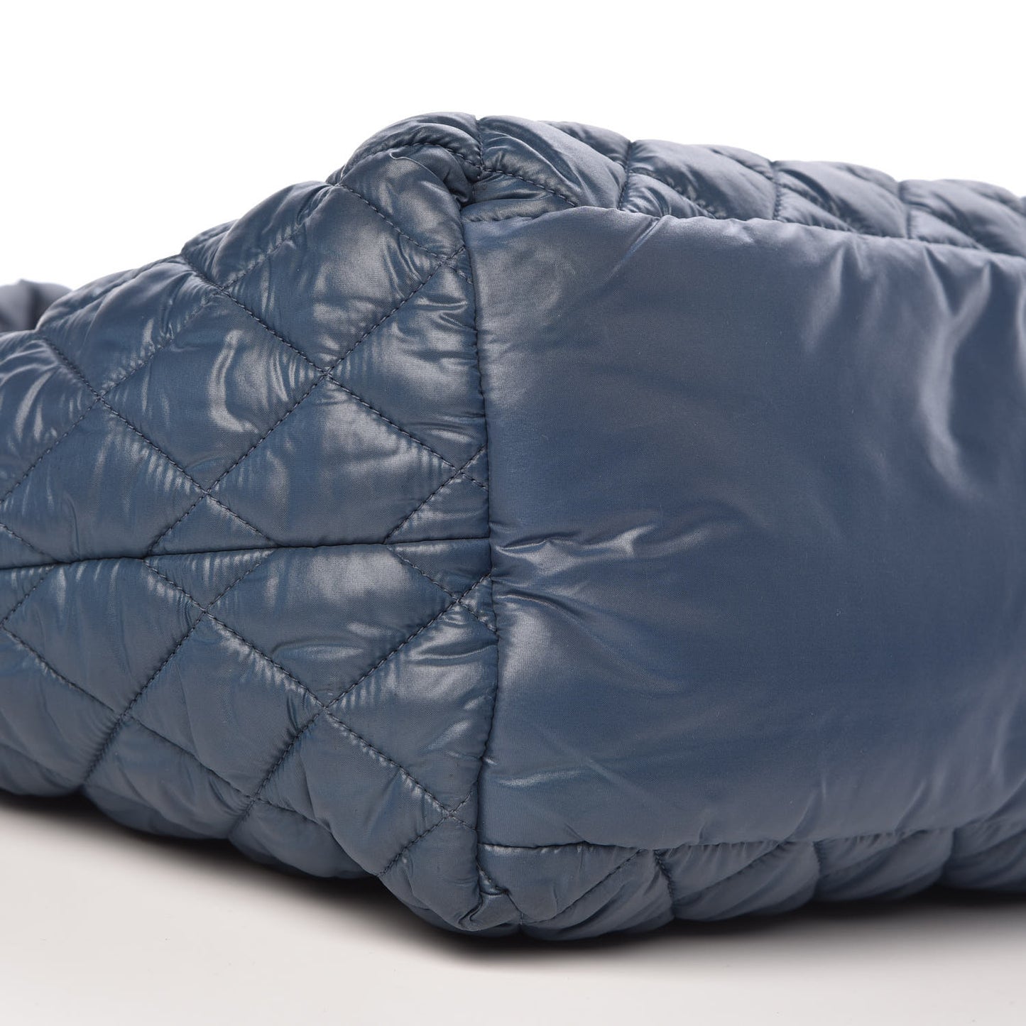 Nylon Quilted Small Coco Cocoon Reversible Tote Blue