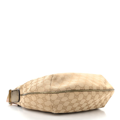 Gucci Monogram Web Medium Half Moon Hobo Gold Pink 4 of 11