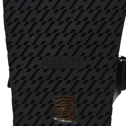 Hermes Calfskin Mens Chypre Sandals 42 Black 6 of 9