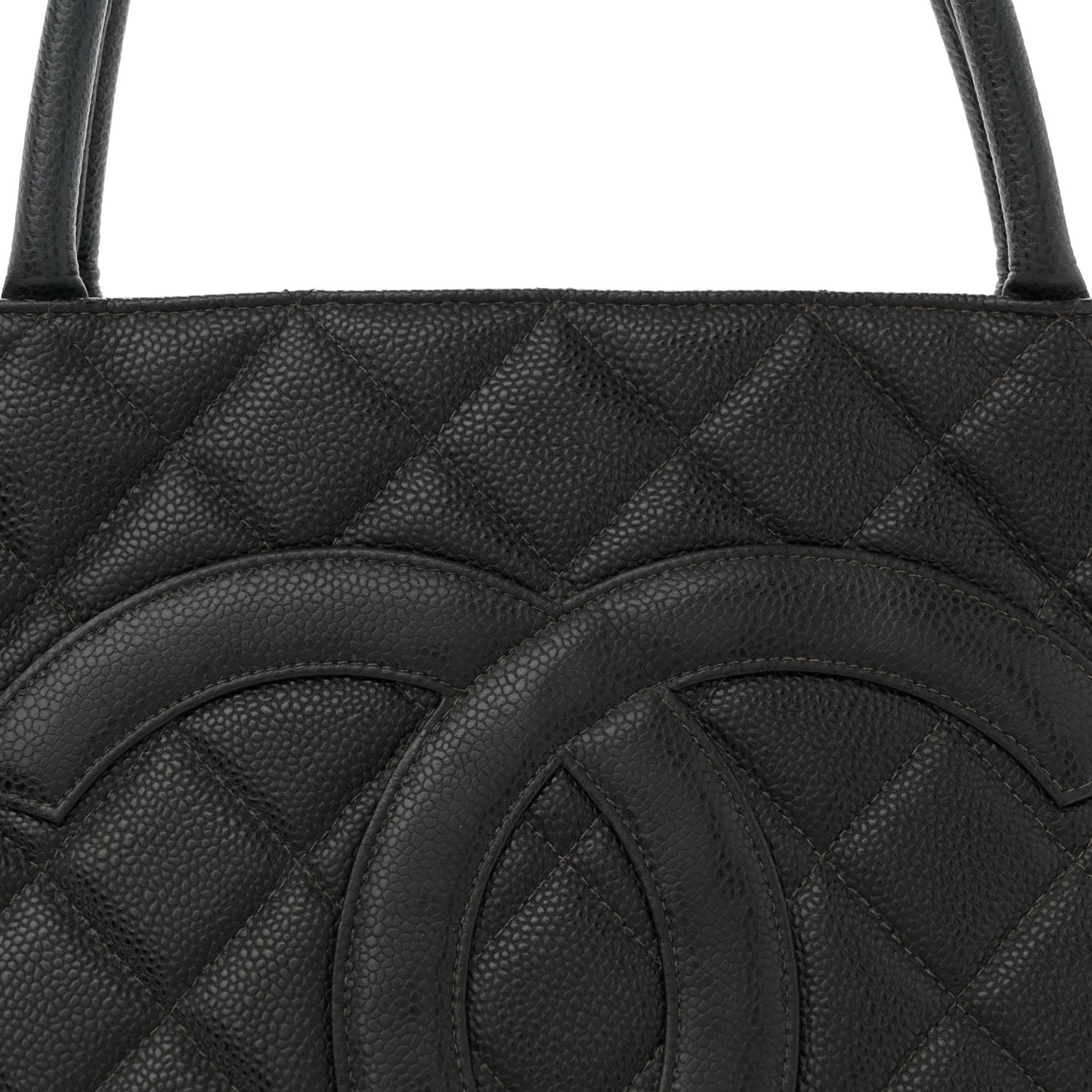Caviar Quilted Medallion Tote Black