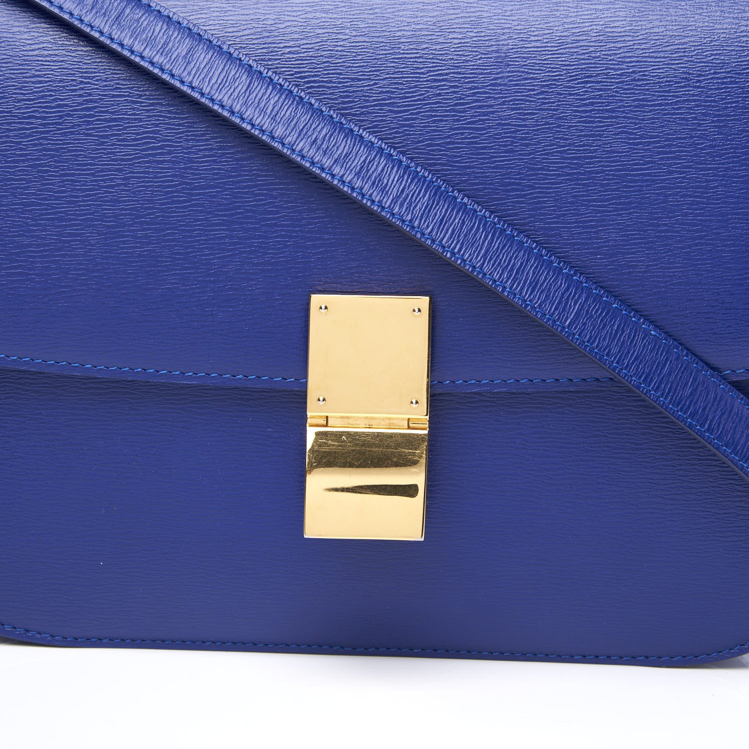 Celine Liege Calfskin Medium Classic Box Flap Bag Indigo 9 of 9