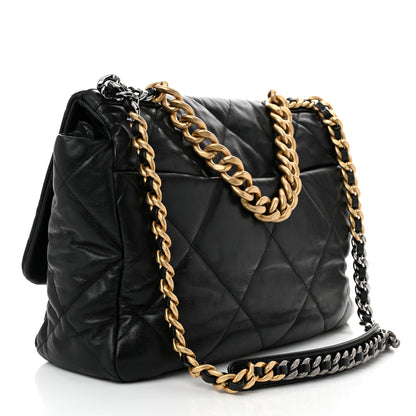 Chanel Goatskin Quilted Maxi Chanel 19 Flap Black 3 of 10