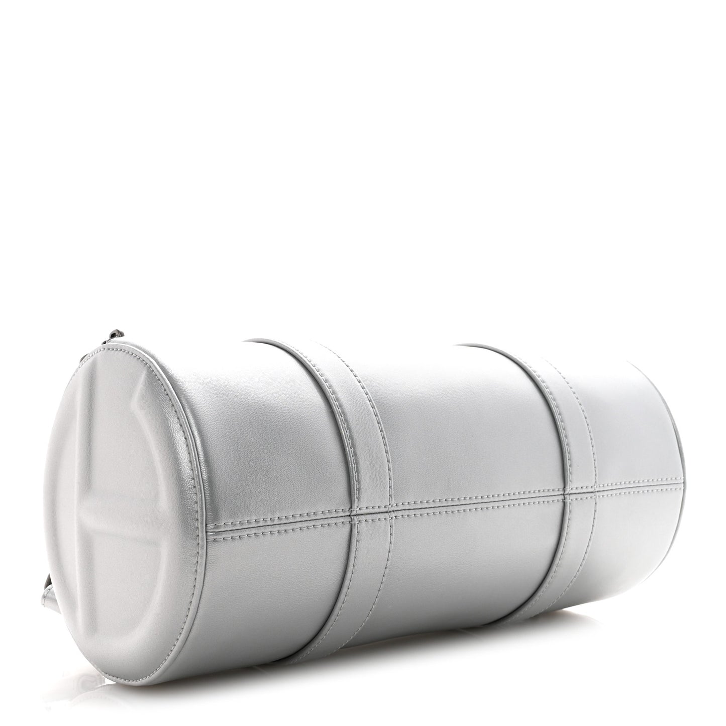 Vegan Leather Medium Duffle Silver