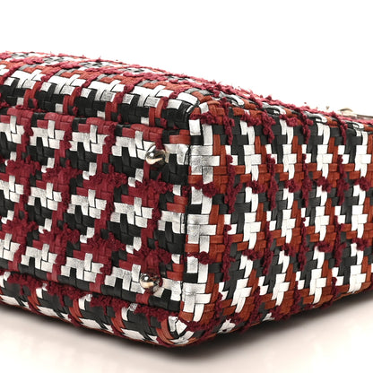 Christian Dior Lambskin Woven Tweed Large Lady Dior Red Multicolor 10 of 12
