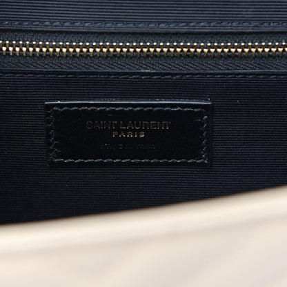 Saint Laurent Grain De Poudre Matelasse Chevron Large Monogram Satchel Nude Powder 5 of 11