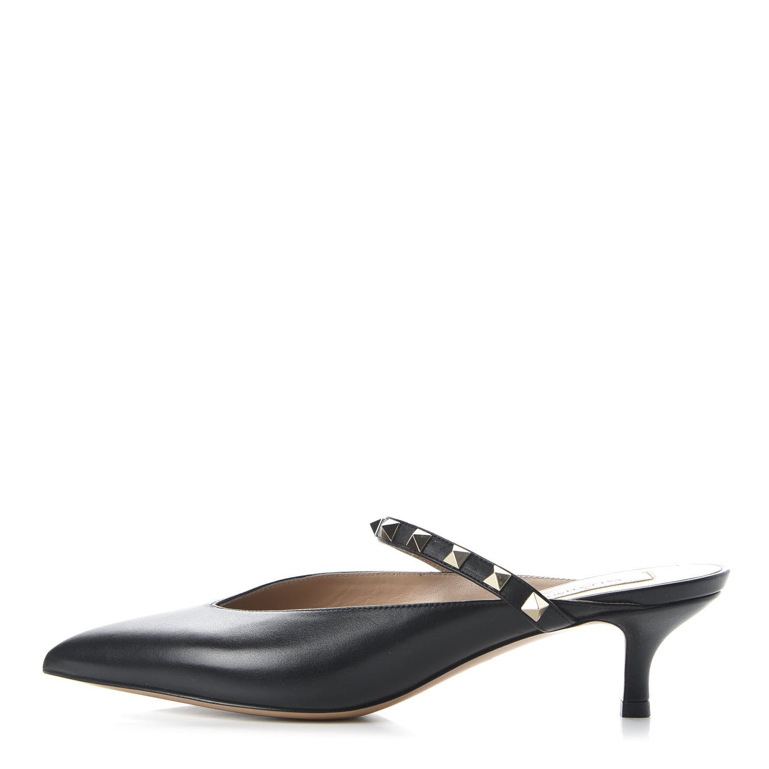Valentino Garavani Nappa Rockstud Hype Low Heel Mules 38 Black 1 of 8