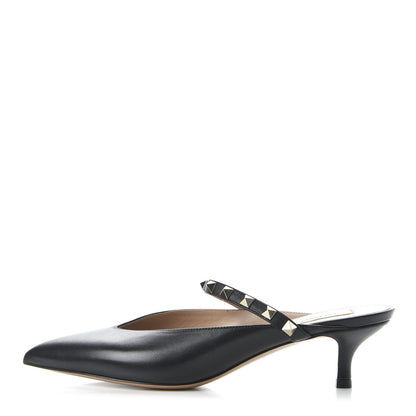 Valentino Garavani Nappa Rockstud Hype Low Heel Mules 38 Black 1 of 8