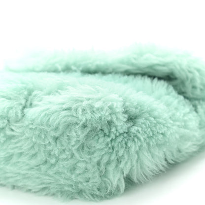 Saint Laurent Shearling Quilted Monogram Loulou Puffer Pouch Clutch Iced Mint Iced Mint 10 of 10