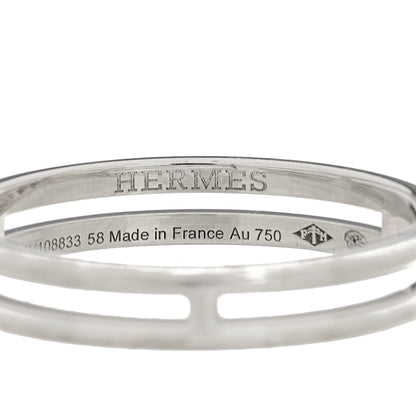 Hermes 18K White Gold Ariane Wedding Band Ring 58 8.5 5 of 6