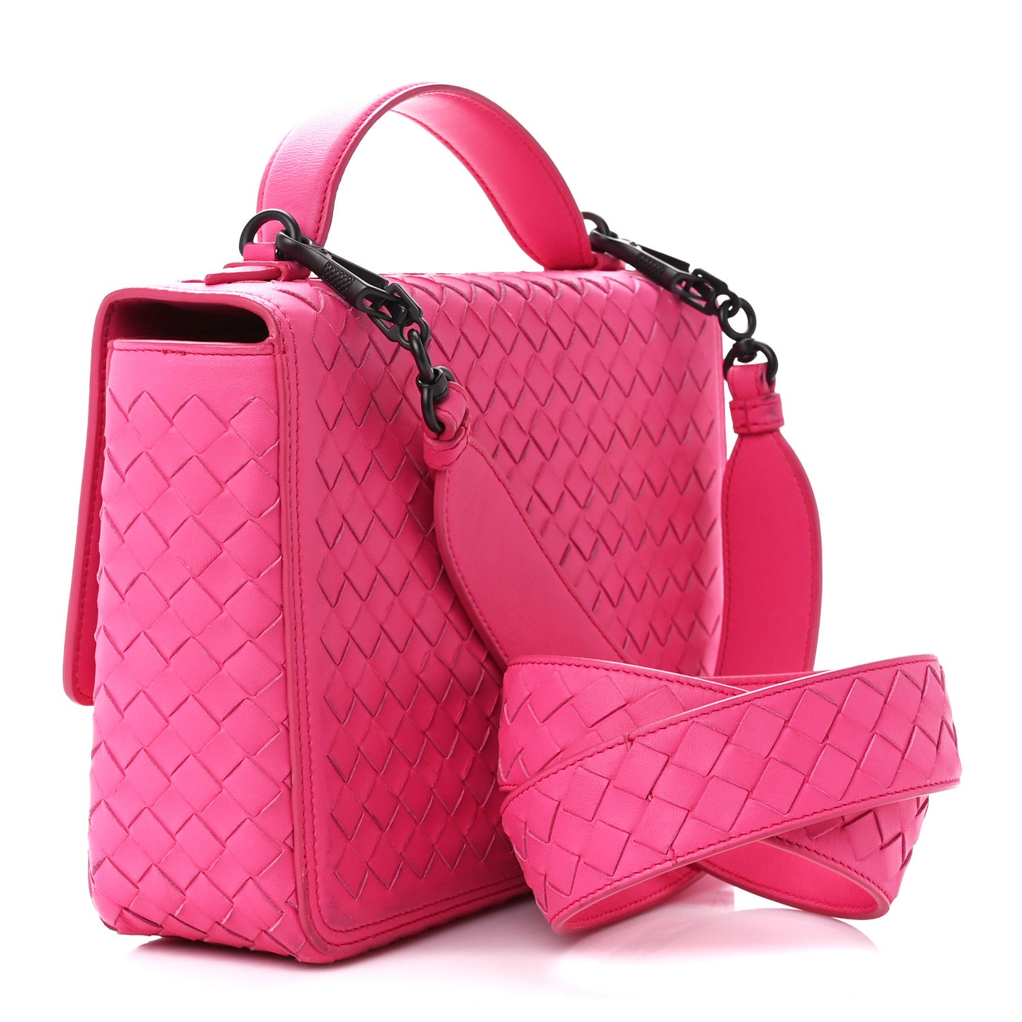 Nappa Intrecciato Alumna Bag Rosa Shock