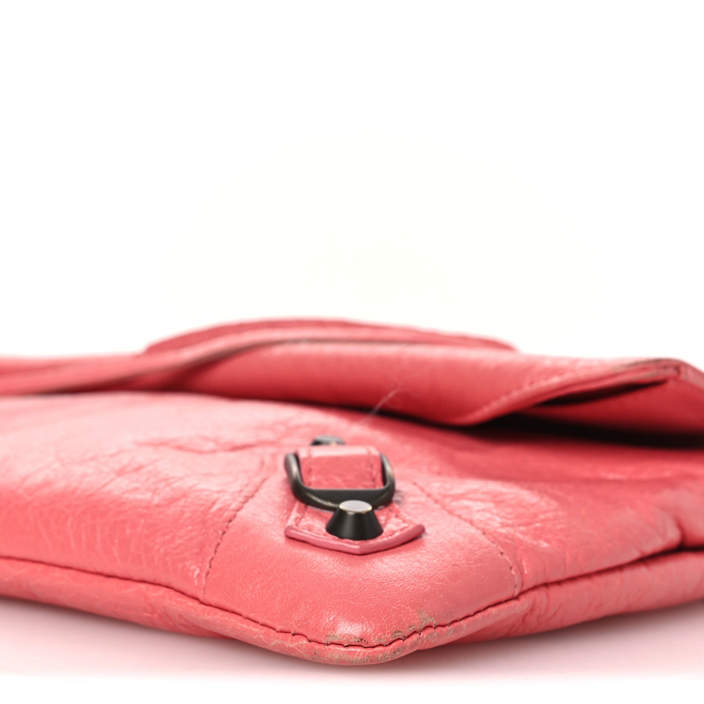Agneau Classic Hardware Envelope Strap Clutch Rose Jaipur