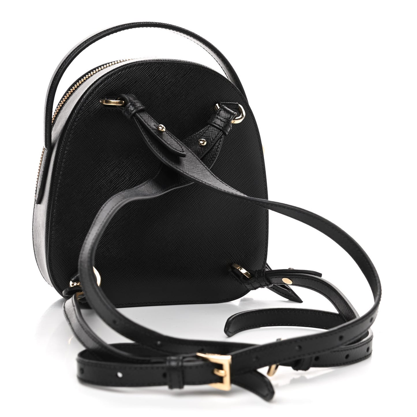 Saffiano Lux Mini Odette Backpack Black