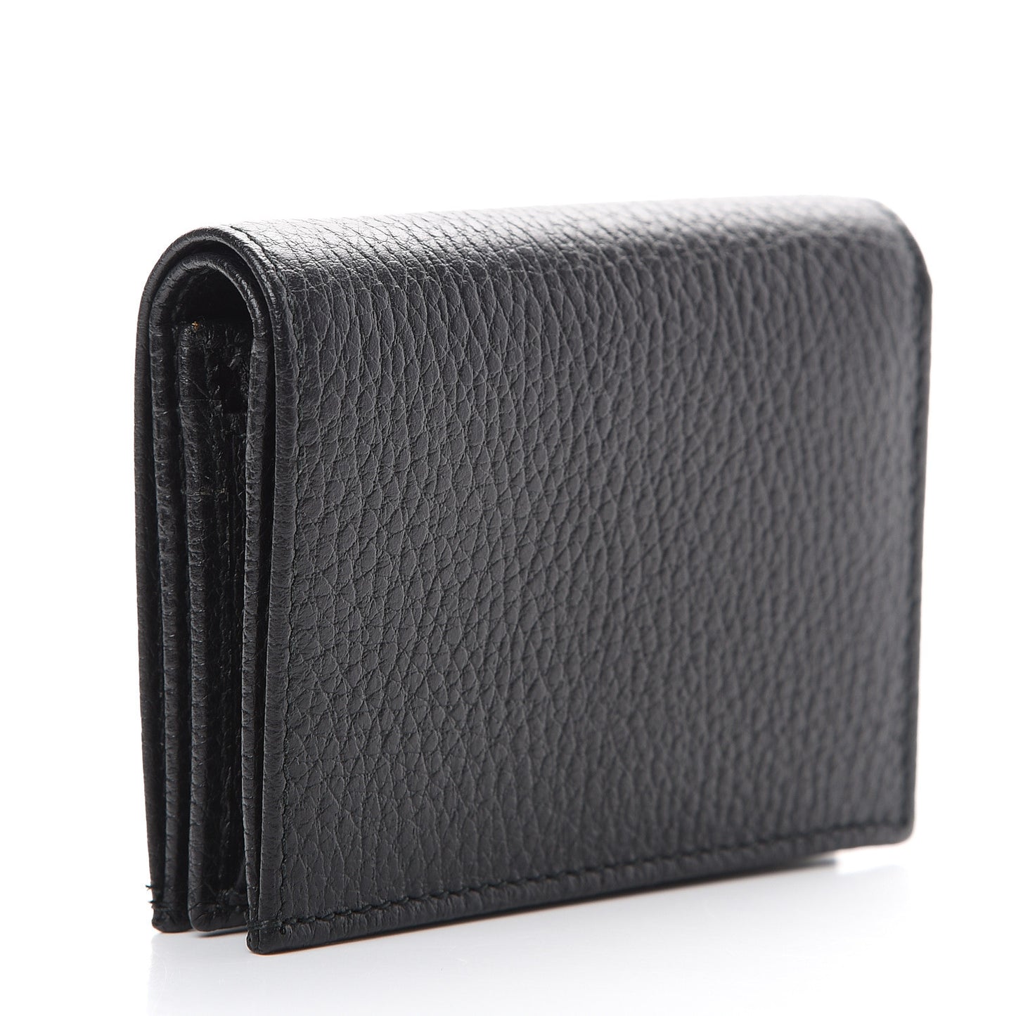 Pebbled Calfskin GG Marmont Card Case Black