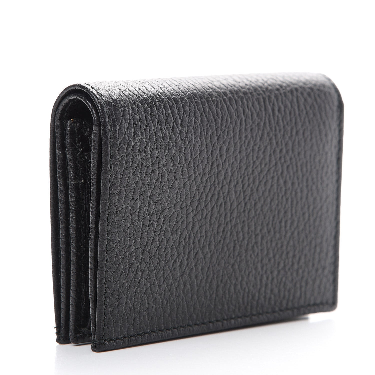 Gucci Pebbled Calfskin GG Marmont Card Case Black 2 of 8