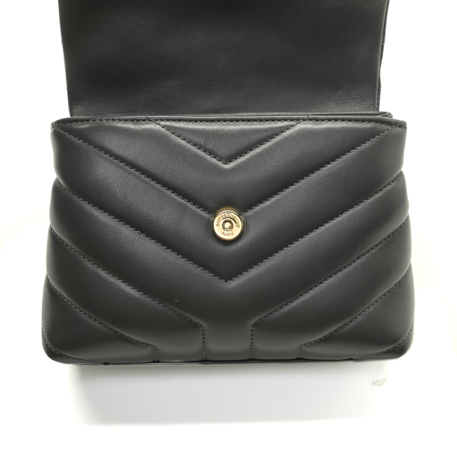 Saint Laurent Calfskin Y Quilted Monogram Toy Loulou Satchel Storm 15 of 15