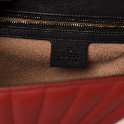 Gucci Calfskin Bamboo Trapuntata Queen Margaret Top Handle Bag Blue Agata Hibiscus Red Mystic White Sugar Pink 6 of 11