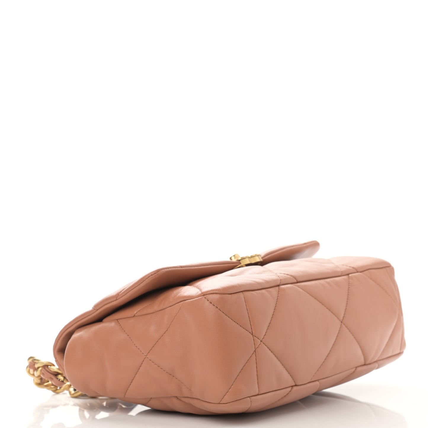 Lambskin Quilted Large Chanel 19 Flap Brown