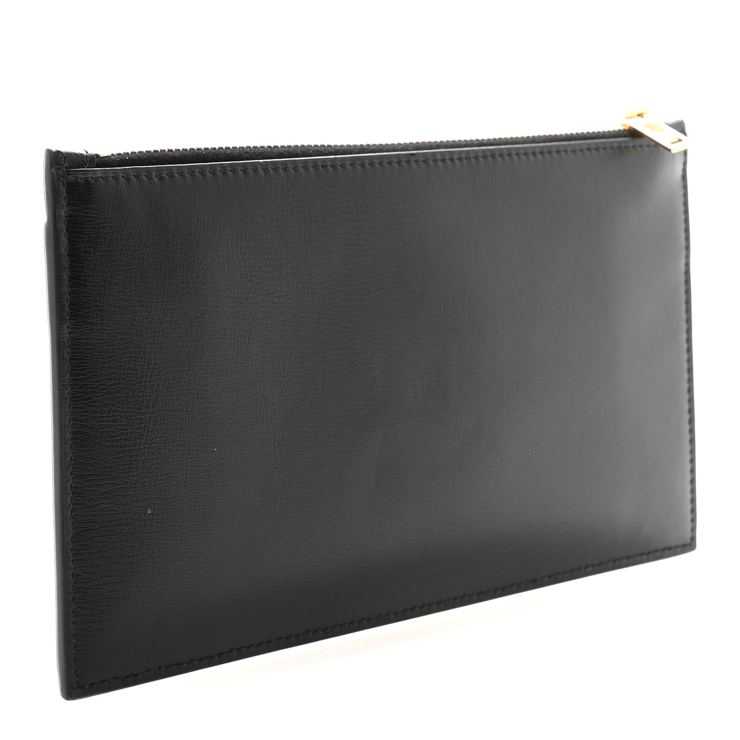 Smooth Calfskin Monogram Zip Bill Pouch Black