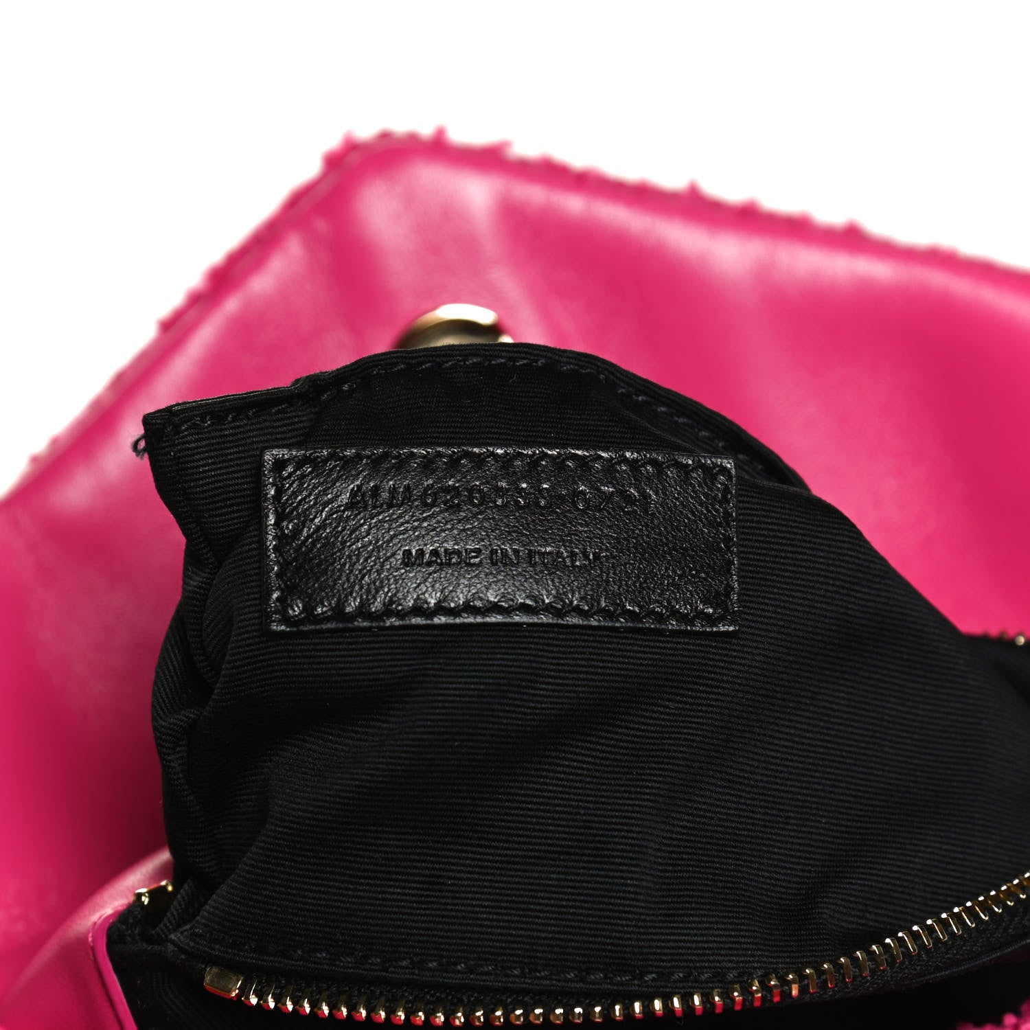 Saint Laurent Boucle Tweed Quilted Toy Loulou Puffer Monogram Chain Satchel Magenta 8 of 14