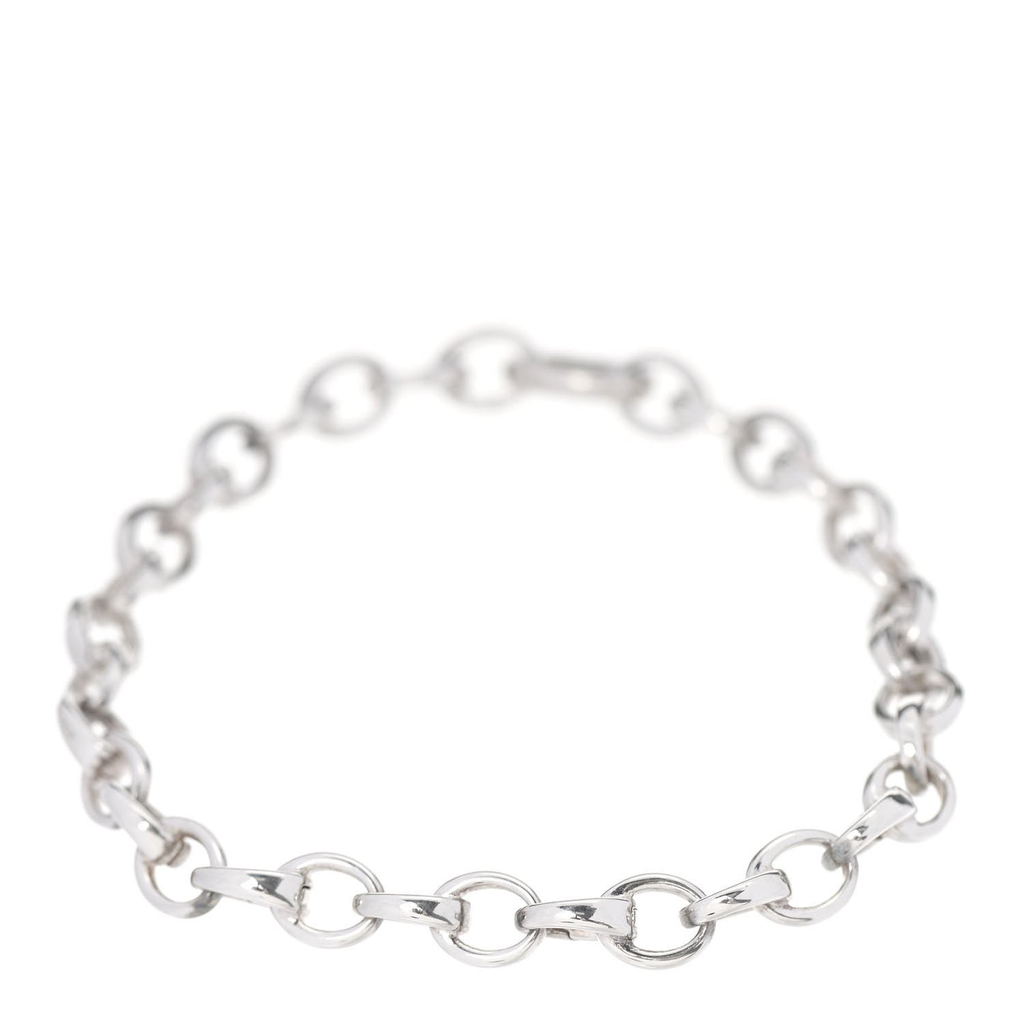 Sterling Silver Oval Clasping Link Bracelet