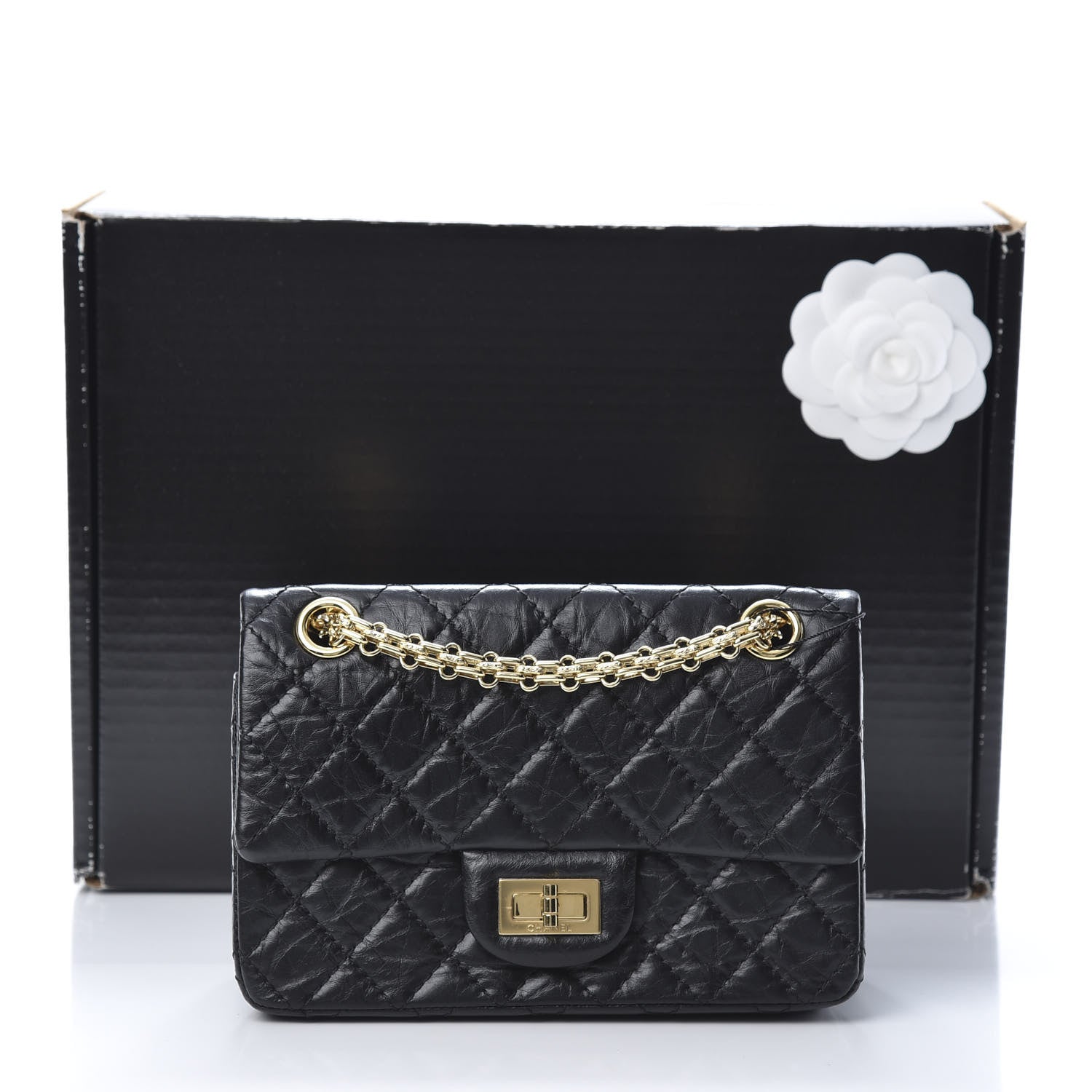 Chanel Aged Calfskin Quilted 2.55 Reissue Mini Flap Black 12 of 12