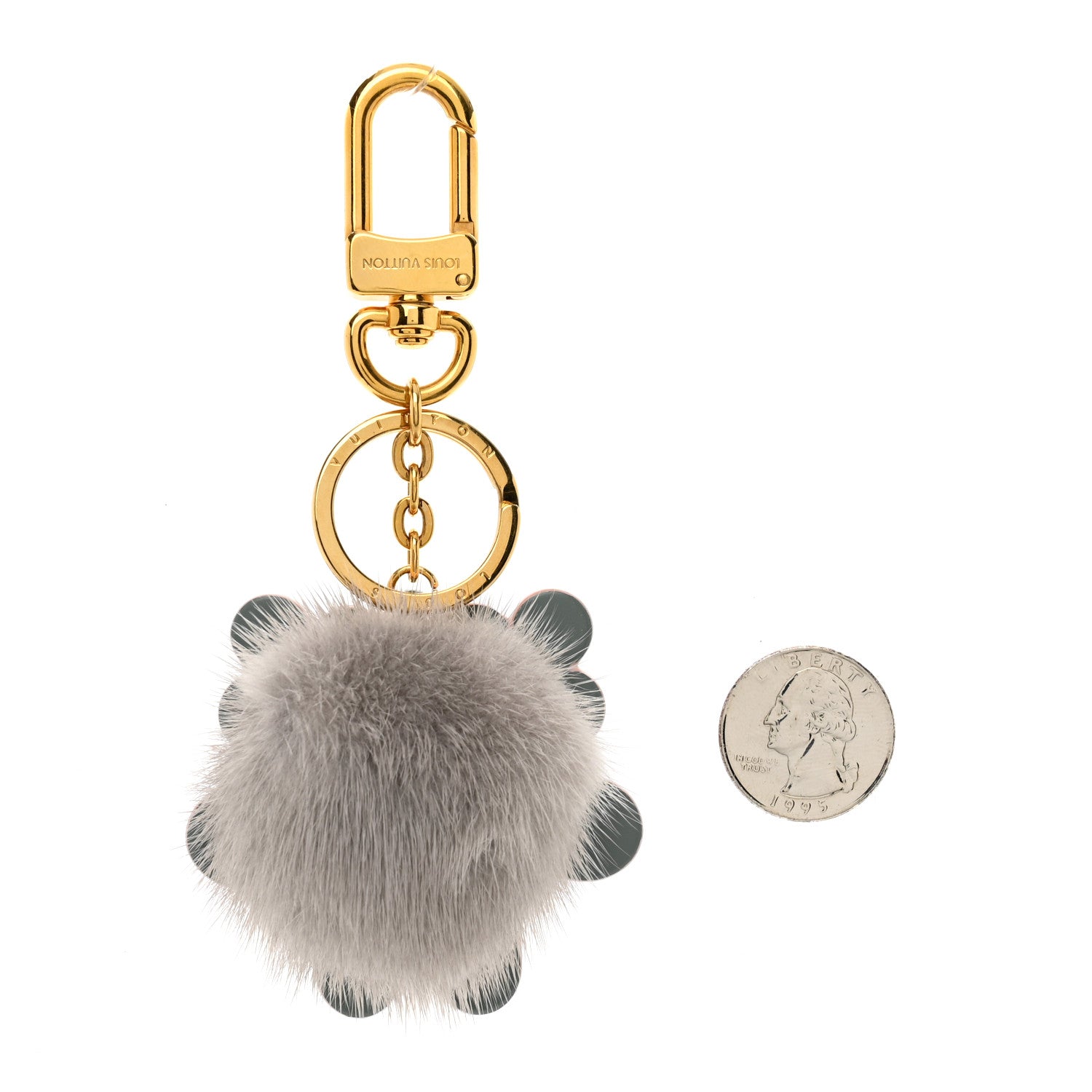 Louis Vuitton Calfskin Mink Fur Wild Koala Bag Charm Key Holder Rose Clair 2 of 3