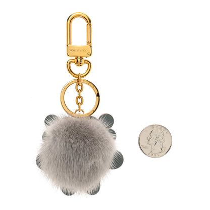 Louis Vuitton Calfskin Mink Fur Wild Koala Bag Charm Key Holder Rose Clair 2 of 3