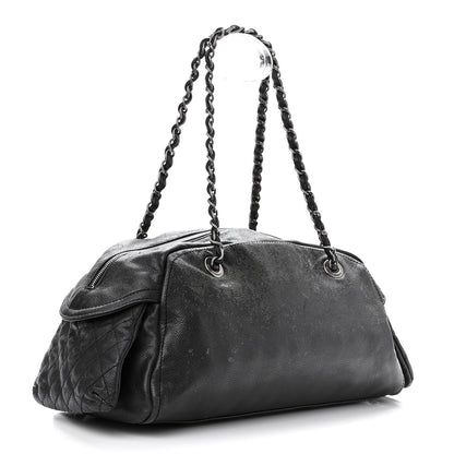 Chanel Glazed Caviar Coco Rider Bowling Bag Black 3 of 12