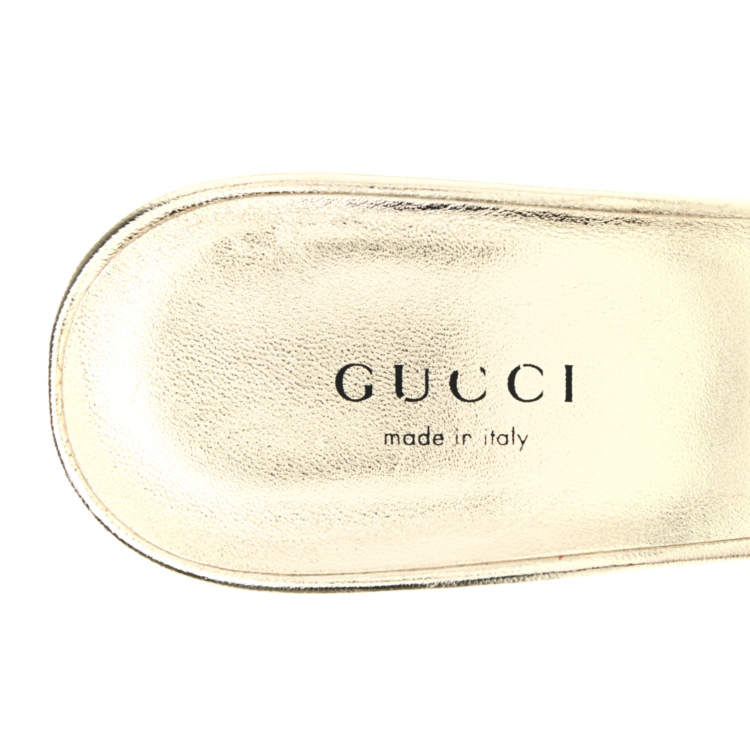 Gucci Metallic Nappa Dora Tiger Head Mid Heel Slide Sandals 37.5 Gold 7 of 9