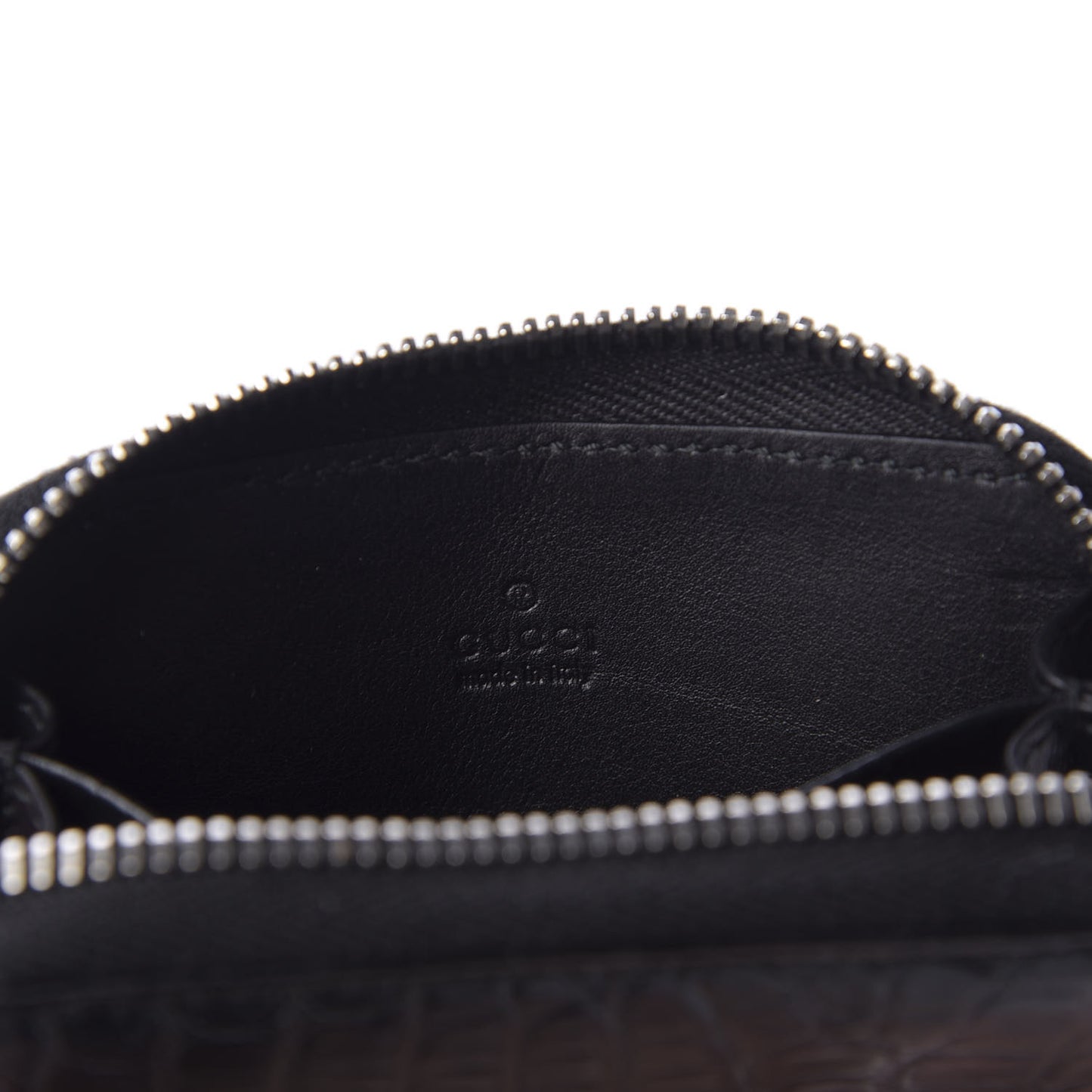 Crocodile Zip Around Card Case Black