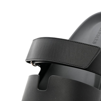 Hermes Calfskin Mens Chypre Sandals 43 Black 11 of 12
