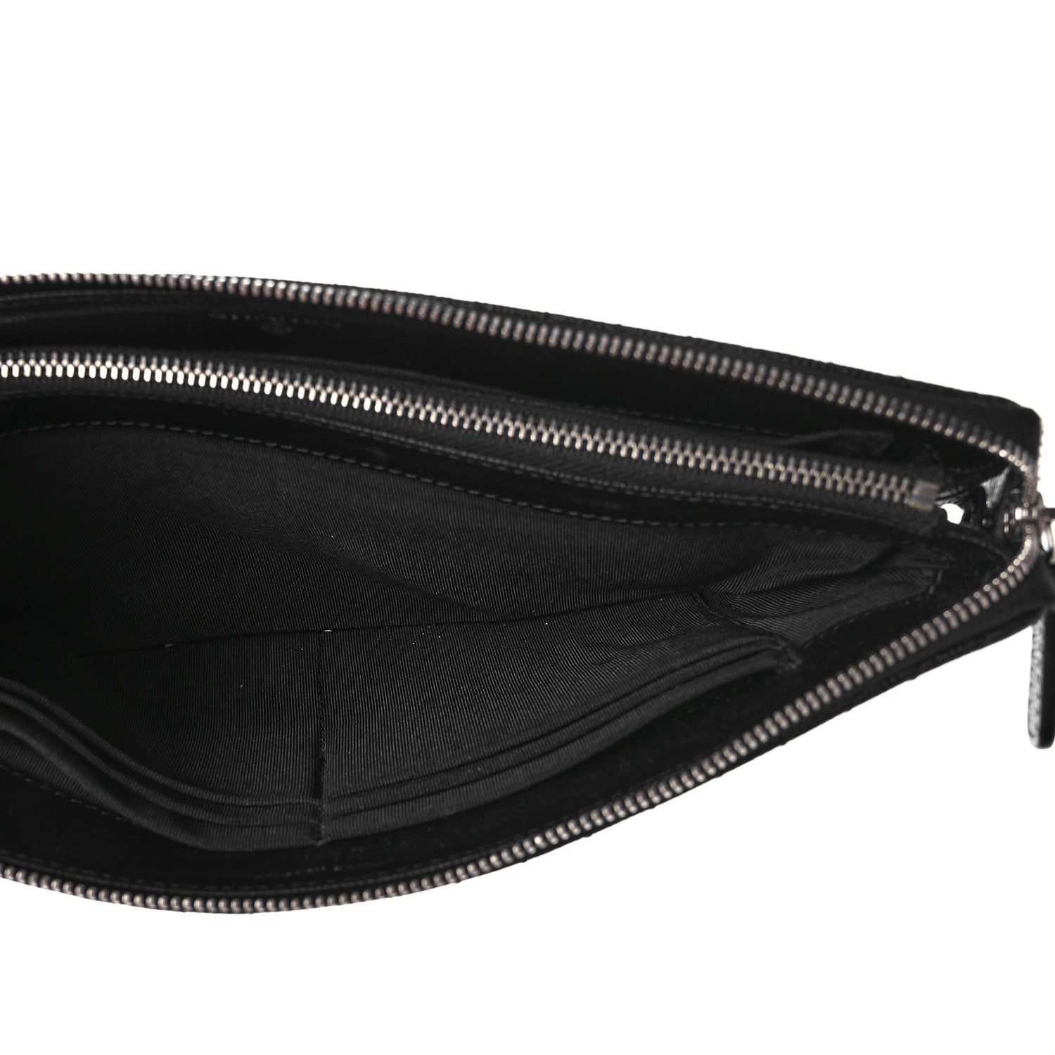 Chanel Caviar Chevron Quilted Small Zipped Pouch Black 6 of 14