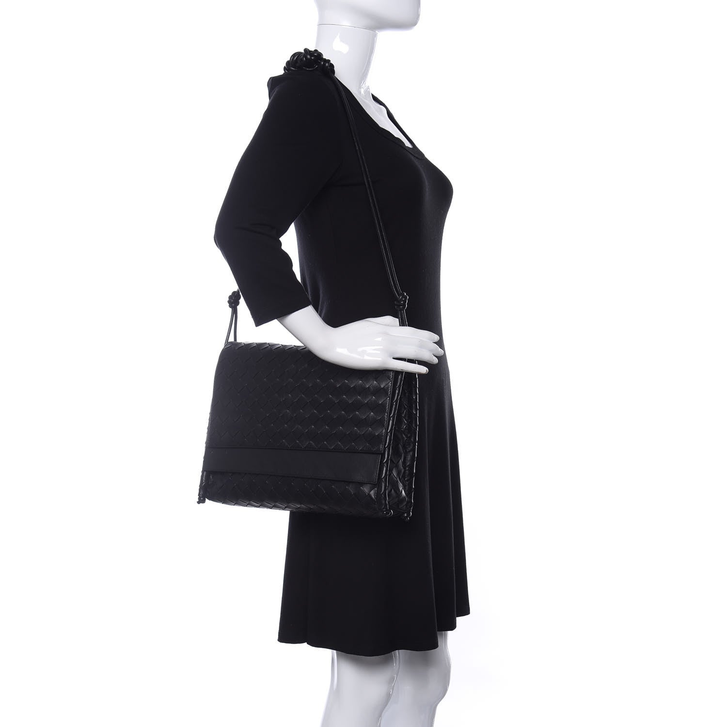 Bottega Veneta Nappa Intrecciato Medium Knot Flap Crossbody Black 2 of 10