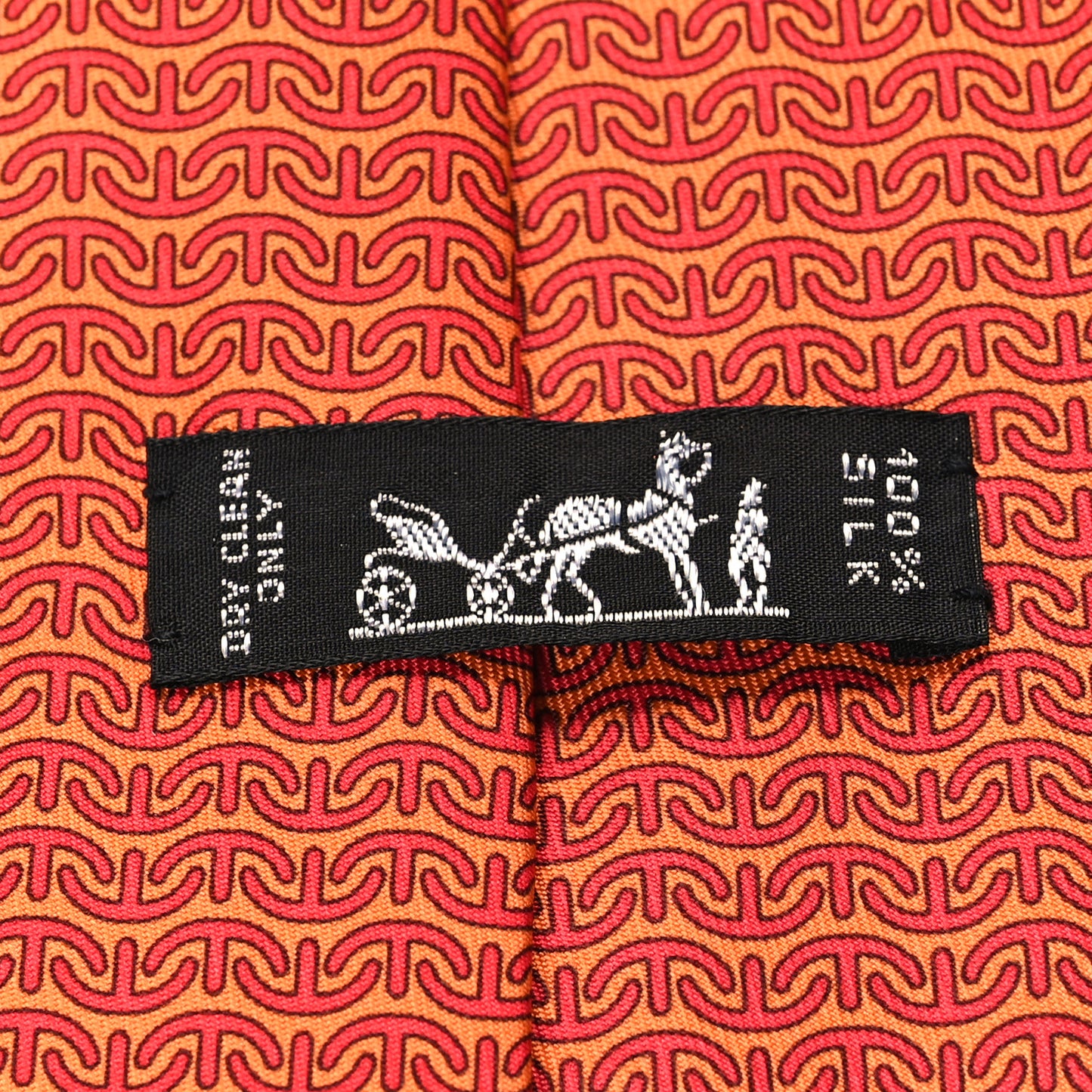 Printed Silk Mens Neck Tie Orange