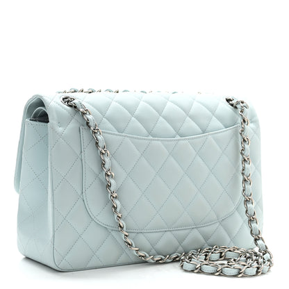 Chanel Caviar Quilted Jumbo Double Flap Light Blue 3 of 10