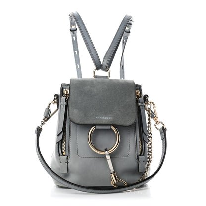 Chloe Suede Calfskin Mini Faye Backpack Cloudy Blue 1 of 4