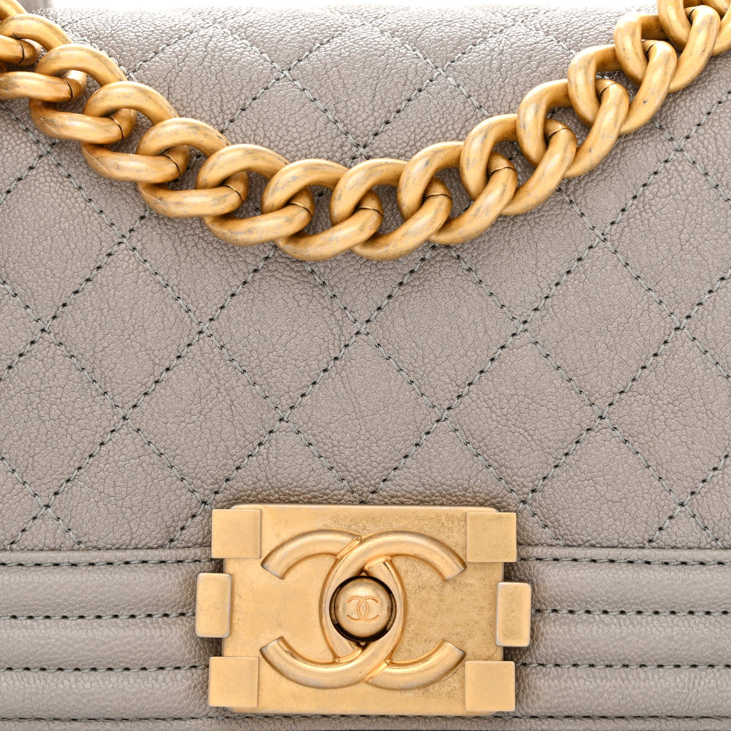 Chanel Caviar Quilted Small Boy Flap Grey 7 of 10