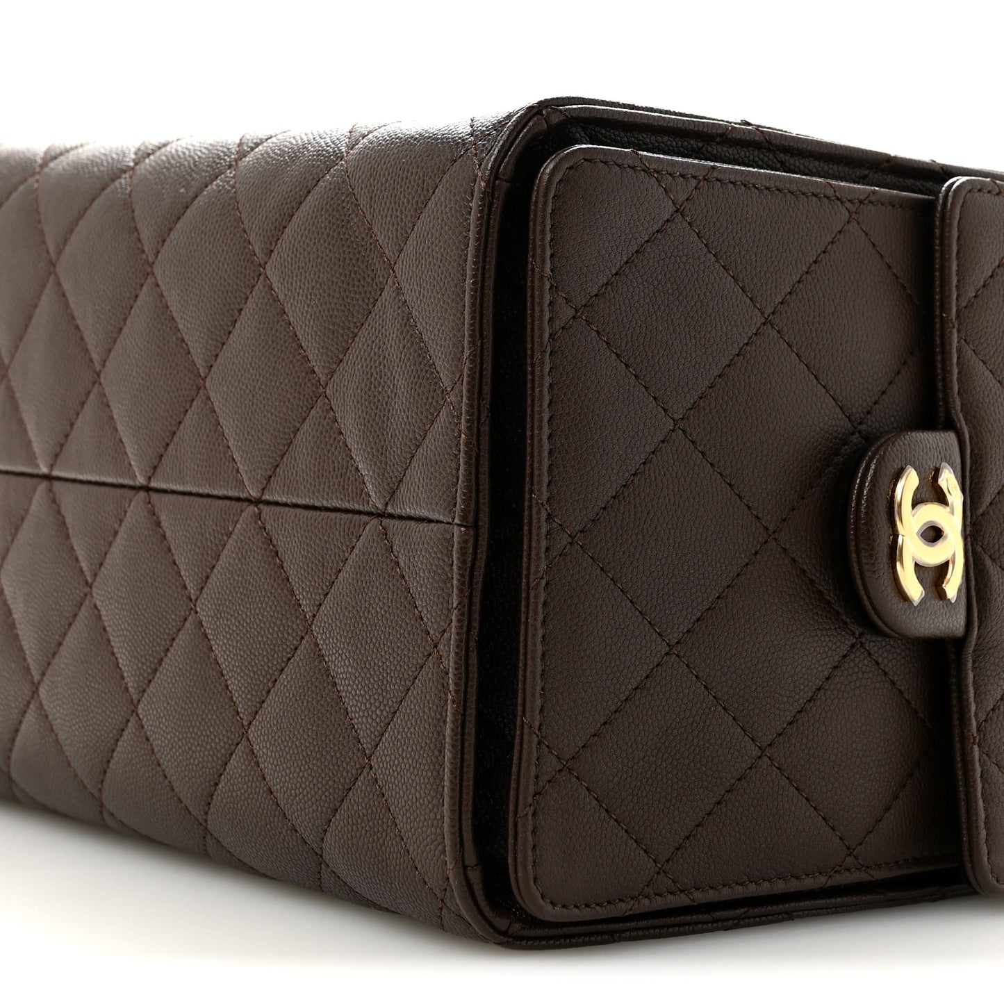Caviar Quilted Medium Chanel 25 Handbag Dark Brown