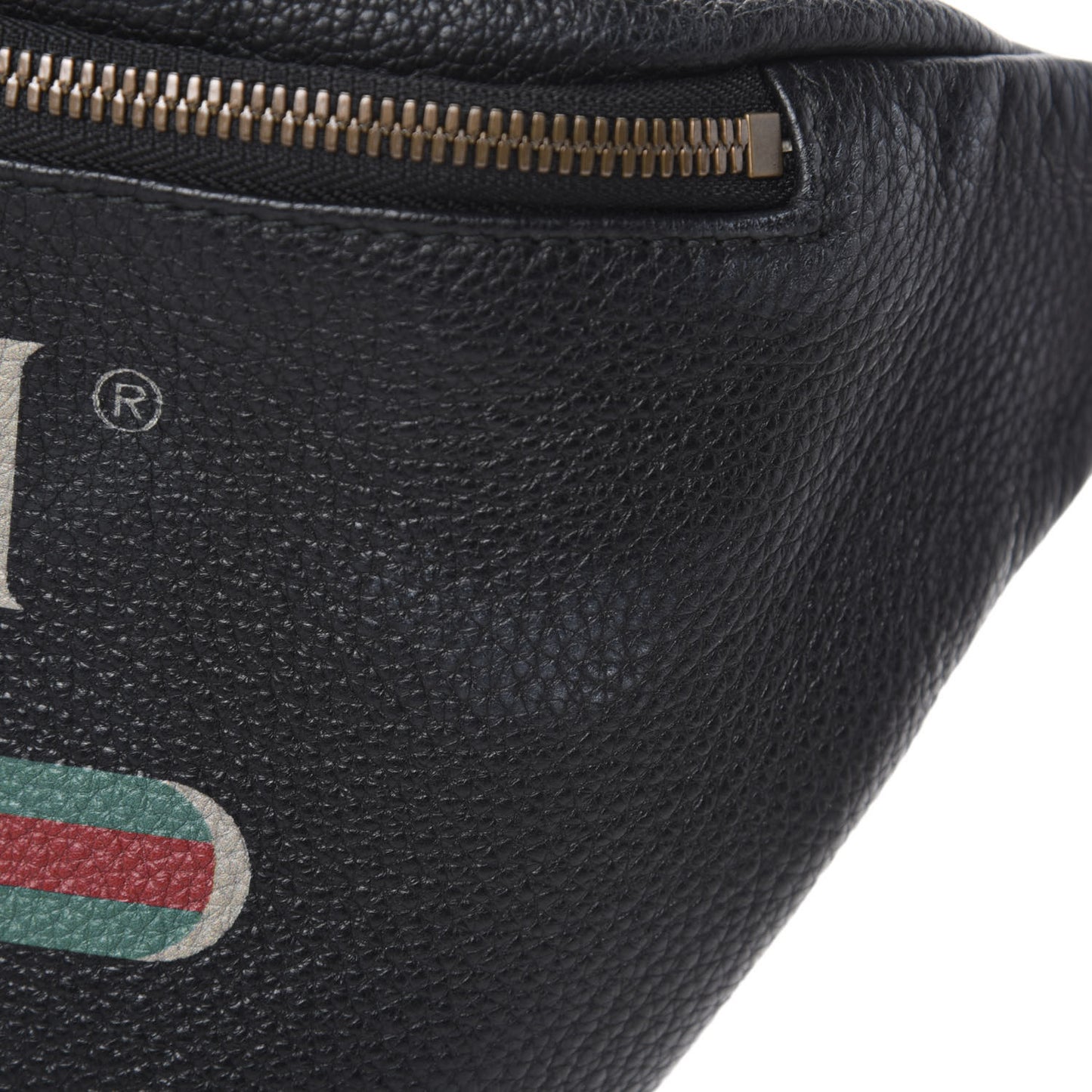 Grained Calfskin Logo Belt Bag Black