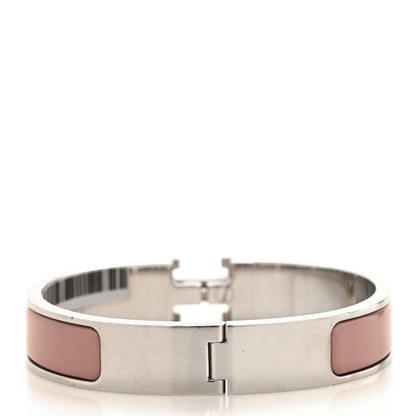 Hermes Enamel Narrow Clic Clac H Bracelet PM Bois de Rose 3 of 5